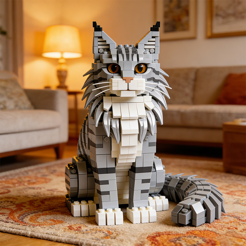Model Kit Ikaruga - Lifelike Maine Coon Cat Building Kit