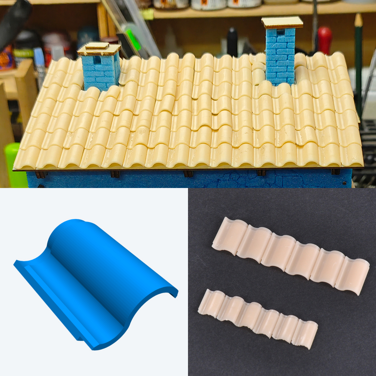 Model Kit Ikaruga - 3D Resin Assembly House Tile Roof