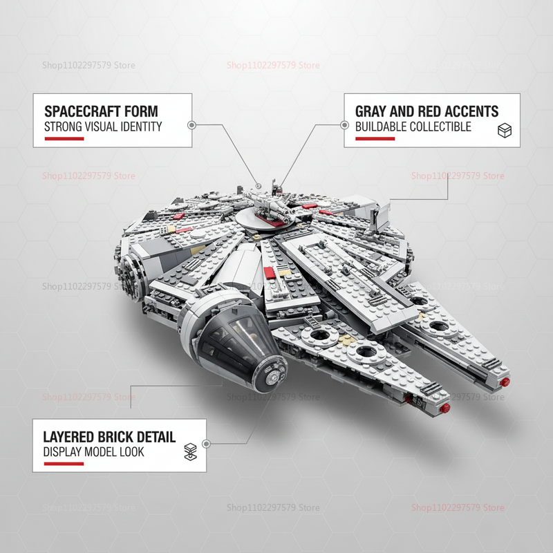 1381Pcs Advanced Spaceship Bui - Model Kit Ikaruga avaliação e preço