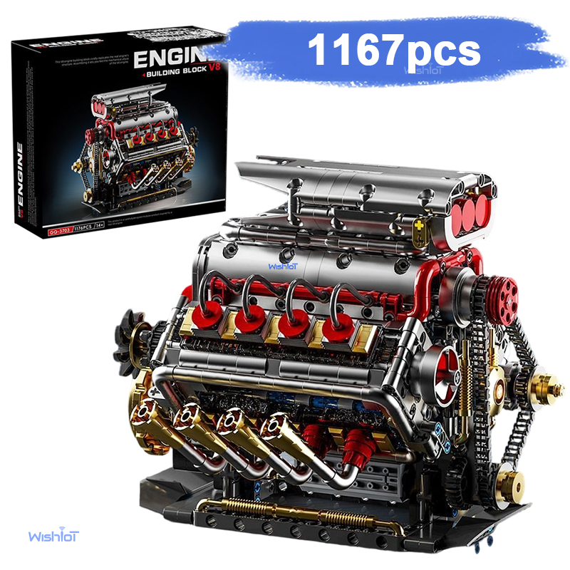 YC3703 Mechanical V8 Engine Mo - Model Kit Engine V8 avaliação e preço