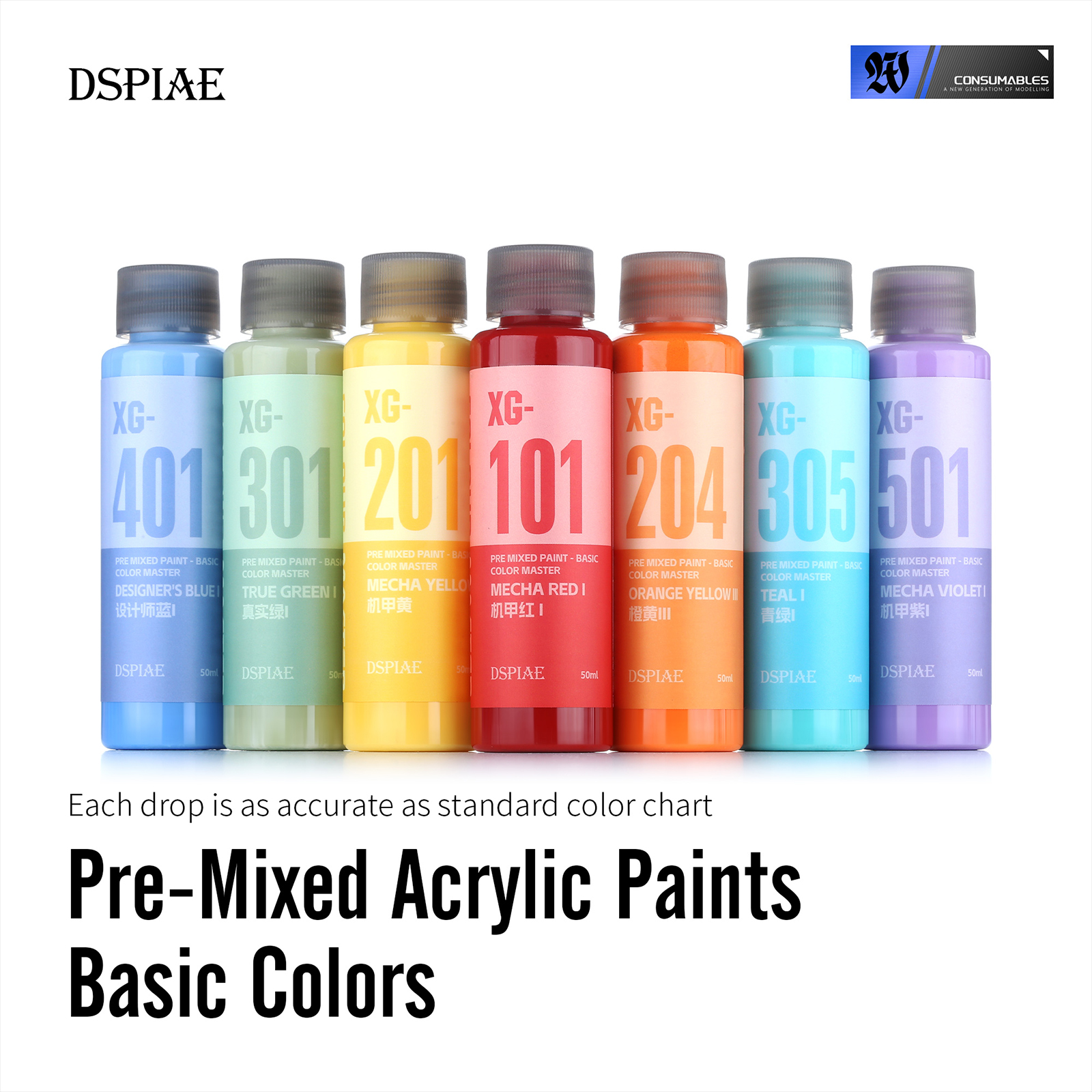 DSPIAE XG Series 50ML Pre-Mixe - Model Kit Paint Set avaliação e preço