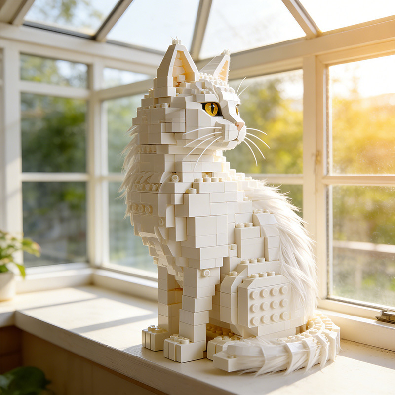 Lifelike Maine Coon Cat Buildi - Model Kit Ikaruga avaliação e preço