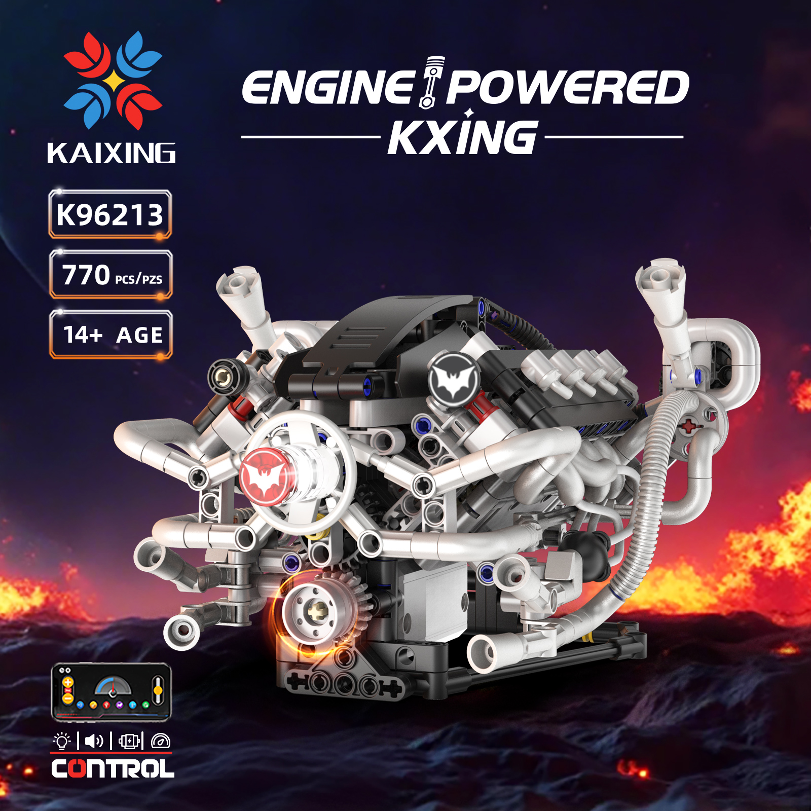 K96213 770pcs V8 Engine Model  - Model Kit Ikaruga avaliação e preço
