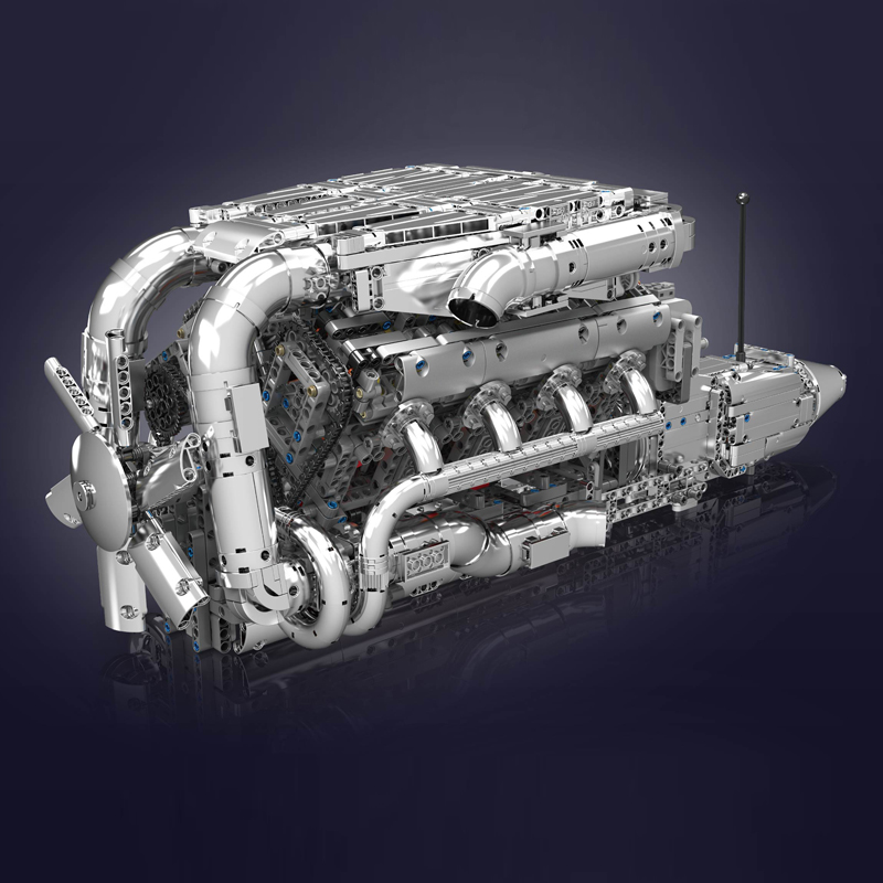 Mould King 10168 V8 Twin Turbo - Model Kit Engine V8 avaliação e preço